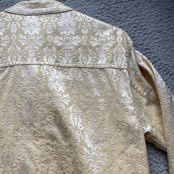 Vintage Bill Blass Jacket Shirt Womens Medium Beige Button Up - Picture 12 of 16